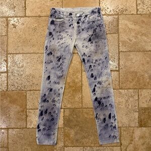 Maison Margeila Ink / Paint Splatter Purple Denim Jeans